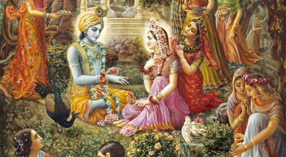 Krishna meets with Radha and the Gopis
